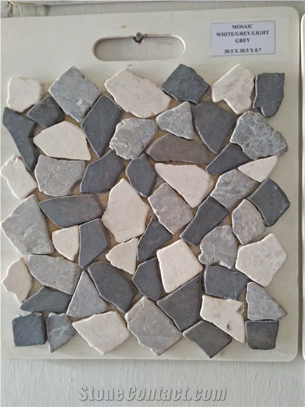 Chipped Marble Mosaic Glued On Net