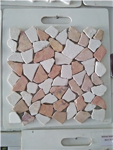 Chipped Marble Mosaic Glued On Net