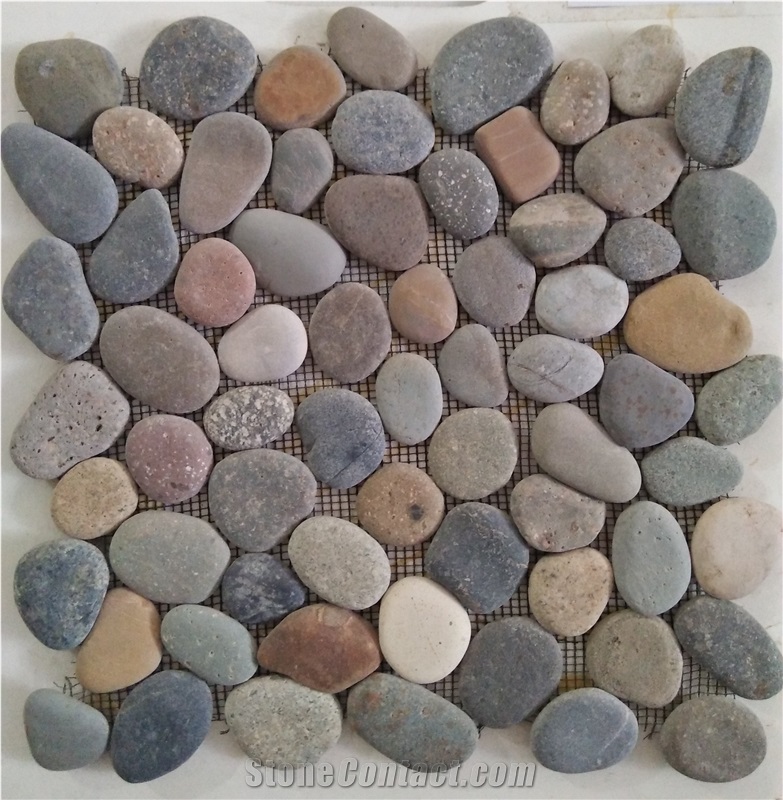 Pebble Mosaic, Sliced Pebbles Mosaic Pattern