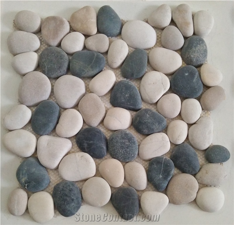 Pebble Mosaic, Sliced Pebbles Mosaic Pattern