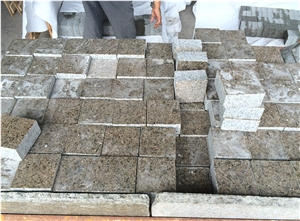 Brown Cubestone,Brown Granite Cobble Stone,Brown Granite Road Paver