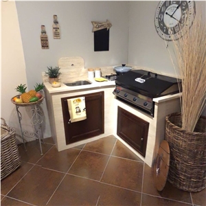 Travertino Classico Custom Design Bbq Top