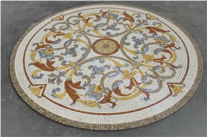 Italian Marble Rosettes, Decorative Medallions
