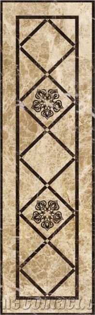Beige Color Marble Waterjet Medallions Square Medallions for Elevator