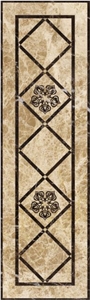 Beige Color Marble Waterjet Medallions Square Medallions for Elevator