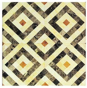 Beige Color Natural Mosaic Waterjet Medallions, Square Medallions Beige Color Natural Mosaic Waterjet Medallions, Square Medallions