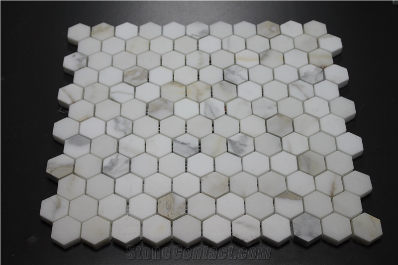 Calacatta Gold Marble Floor Mosaic,Calacatta Borghini Marble Mosaic