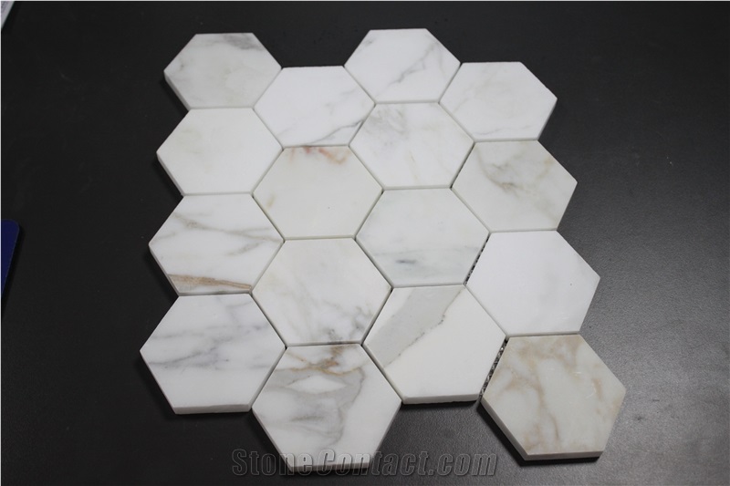 Calacatta Gold Marble Floor Mosaic,Calacatta Borghini Marble Mosaic