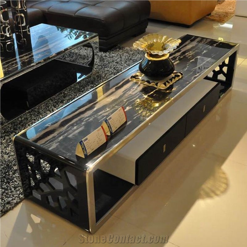 China Silver Dragon Marble Island Tops,Port Black Marble Slabs & Tiles