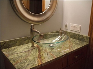 Custom Vanity Tops Rain Forest Green Marble,Bidasar Green Marble Tops