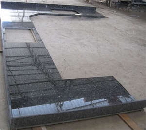 L-Shape Granite Kitchen Countertops Emerald Pearl,Norway Green Granite