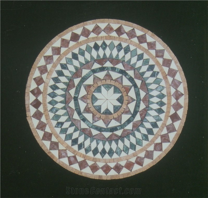 Natural Stone Mosaic Medallions, Waterjet Medallions, Floor Mosaic