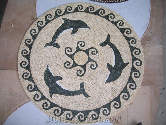 Natural Stone Mosaic Medallions, Waterjet Medallions, Floor Mosaic