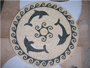 Natural Stone Mosaic Medallions, Waterjet Medallions, Floor Mosaic