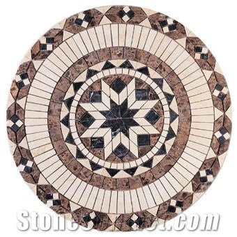 Natural Stone Mosaic Medallions, Waterjet Medallions, Floor Mosaic