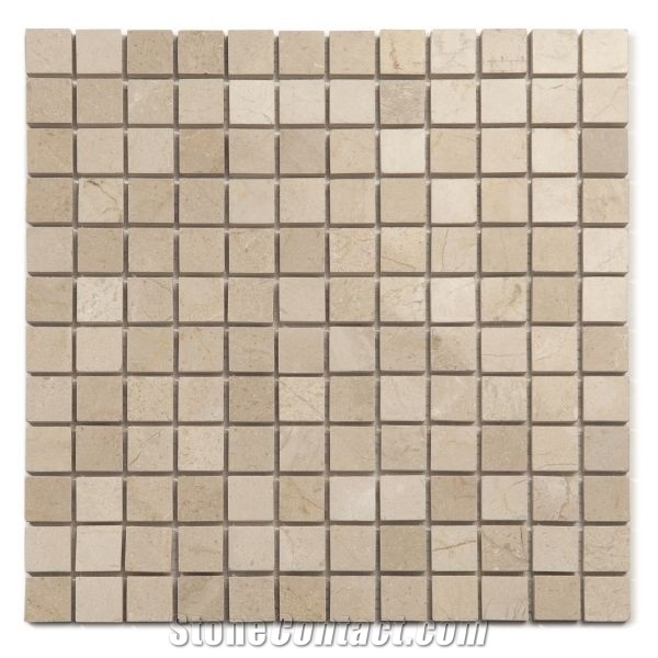 Polished Mosaic Crema Marfil,Spain Beige Marble Mosaic Design
