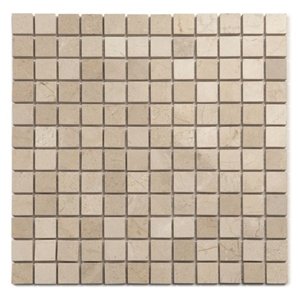 Polished Mosaic Crema Marfil,Spain Beige Marble Mosaic Design