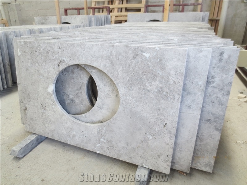 Turkey Cloudy Grey, Arctic Grey Marble Custom Vanity Tops