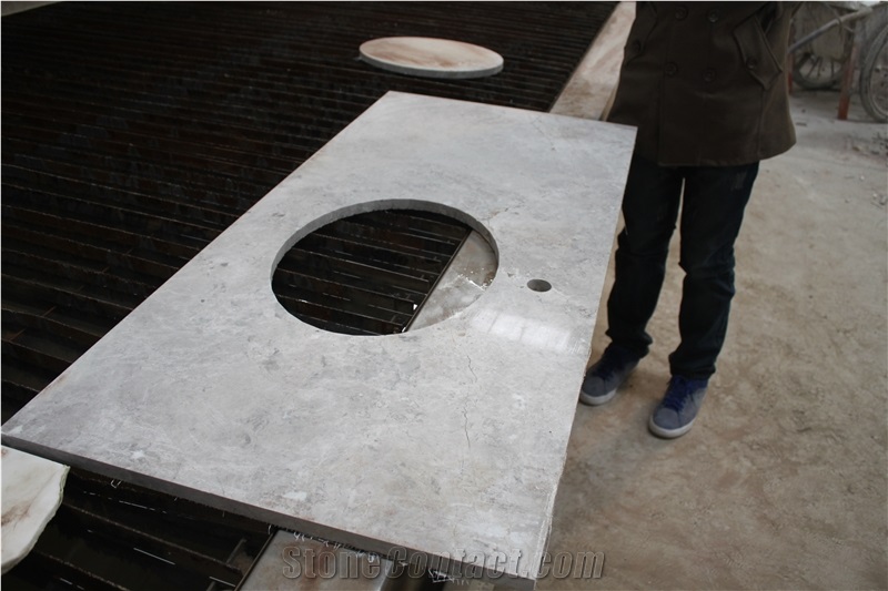 Turkey Cloudy Grey, Arctic Grey Marble Custom Vanity Tops