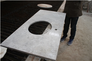 Turkey Cloudy Grey, Arctic Grey Marble Custom Vanity Tops