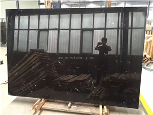 Barcelona Black Ice Black Marble Slab A& Tiles Polihsed