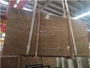 French Golden Brown Azarshahr Walnut Travertine Slab