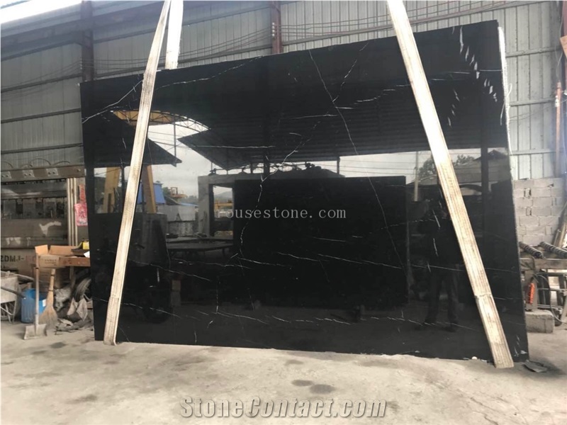 Nero Marquina Marble Slab,Negro Bilbao,China Black Marble Tile