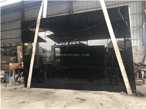 Nero Marquina Marble Slab,Negro Bilbao,China Black Marble Tile