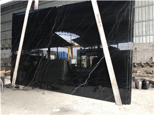 Nero Marquina Marble Slab,Negro Bilbao,China Black Marble Tile
