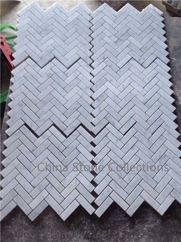 Bianco Carrara White Tiles & Mosaic for Bathroom Decoration Design Art