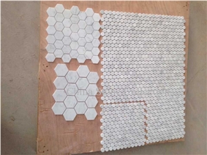 Bianco Carrara White Tiles & Mosaic for Bathroom Decoration Design Art