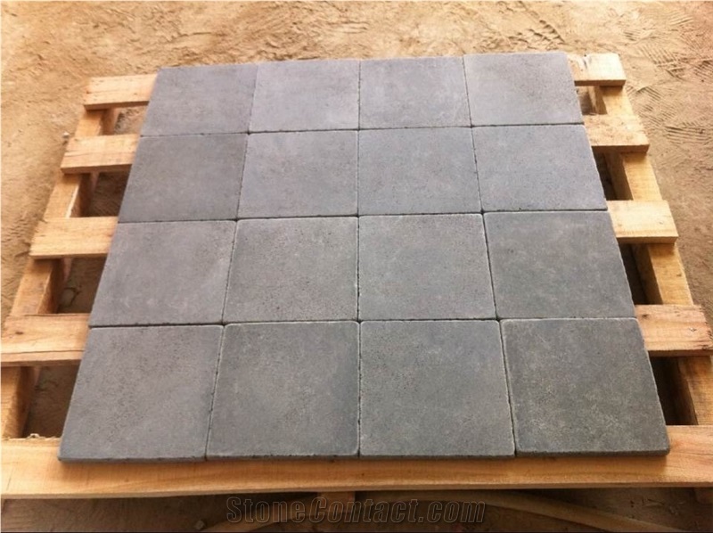 China Zhangpu Grey Basalt & Bluestone Tumbled Pavers and Cobbles