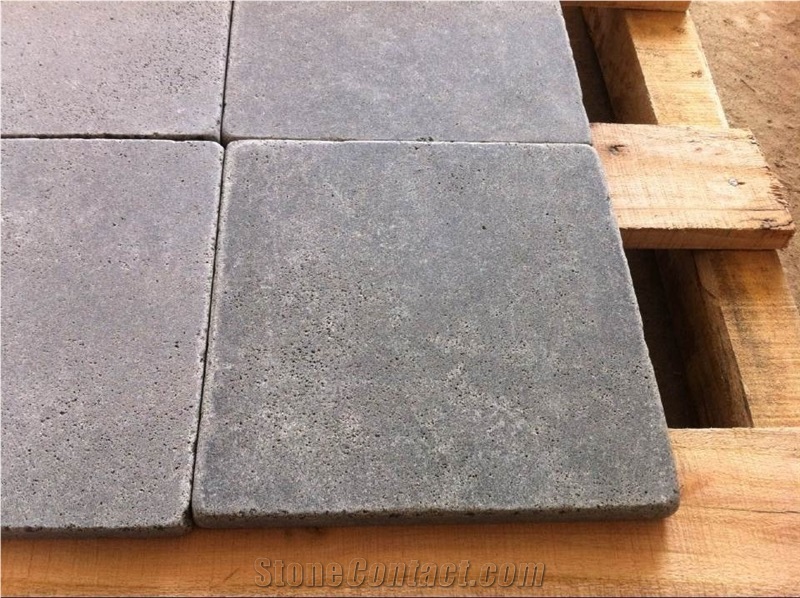 China Zhangpu Grey Basalt & Bluestone Tumbled Pavers and Cobbles