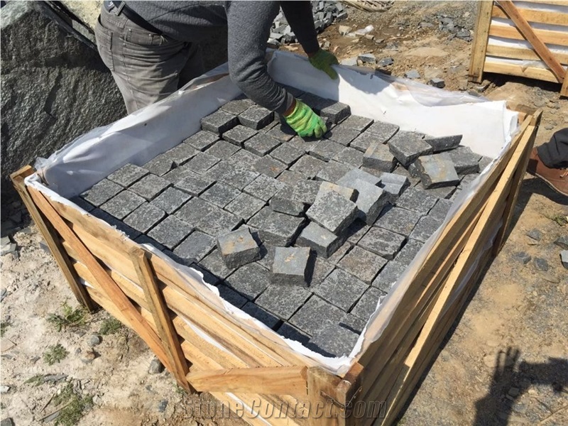 G684 Chinese Pearl Black Basalt Pavers/Cobbles/Floor Tiles