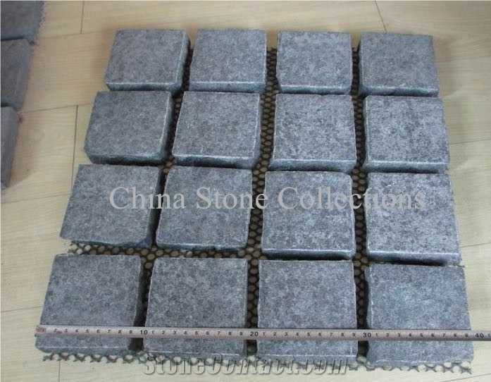 G684 Fuding Black Basalt Floor Paving/Cobbles/Cube/Mesh Backed Pavers