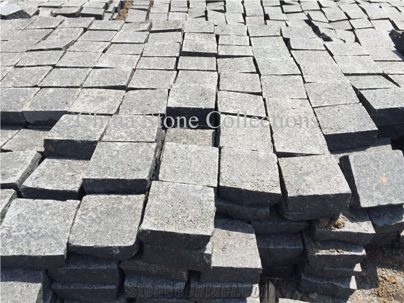G684 Fuding Black Basalt Pavers/Floor Paving Tiles/Mesh Backed Cobbles