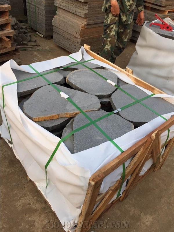 Zhangpu Grey Basalt Black Basalt Bluestone Tumbled Pavers & Cobbles