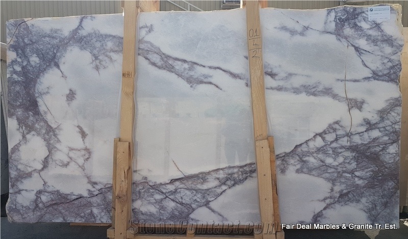 Lilac White 2cm Slabs & Tiles, Milas Lilac Marble Slabs