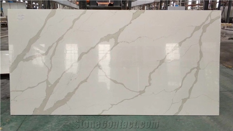 Quartz Calaccatta Marble Looks Slabs for Kitchen
