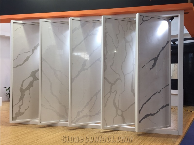 Quartz Calaccatta Marble Looks Slabs for Kitchen