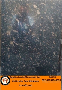Granite Black Aswan Tiles, Egypt Black Granite