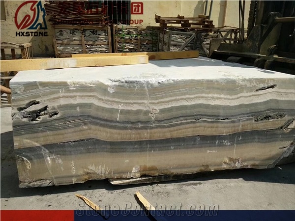 China Beige Onyx Slabs&Tiles Colorful Bookmatch Straight Grey Veins