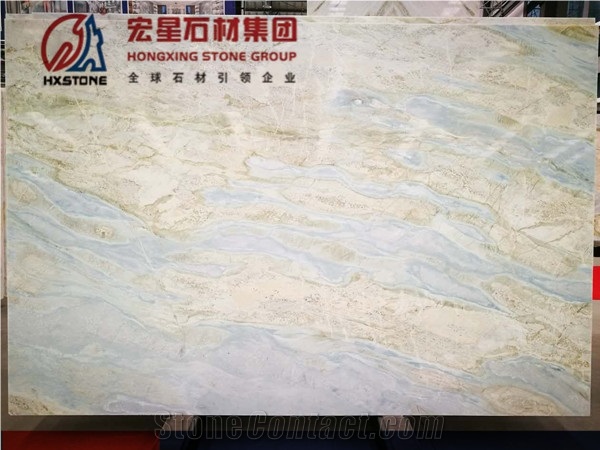 China Marble Changbai Jade Slab Tile Quarry White Green Color Backlit