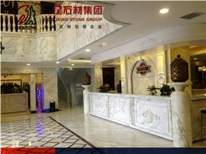 China Marble Changbai Jade Slab Tile Quarry White Green Color Backlit