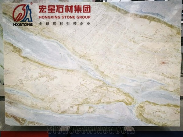 China Marble Changbai Jade Slab Tile Quarry White Green Color Backlit