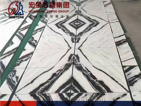 China Polished Panda White Marble Slabs&Tiles Natural Decoration Stone