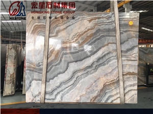 China Polished Roman Impression Marble Slabs&Tiles Brown&Blue Color