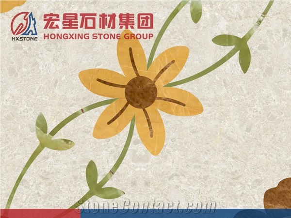 Composited Marble Onyx Waterjet Medallion French Style for Floor