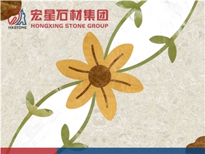 Composited Marble Onyx Waterjet Medallion French Style for Floor