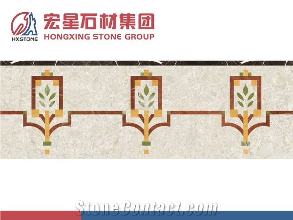 Composited Marble Onyx Waterjet Medallion Square Round Flower Shape